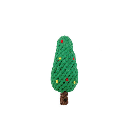 Cotton Dog Rope Toy Christmas Set 5 Pack Festive Chew Toys 6