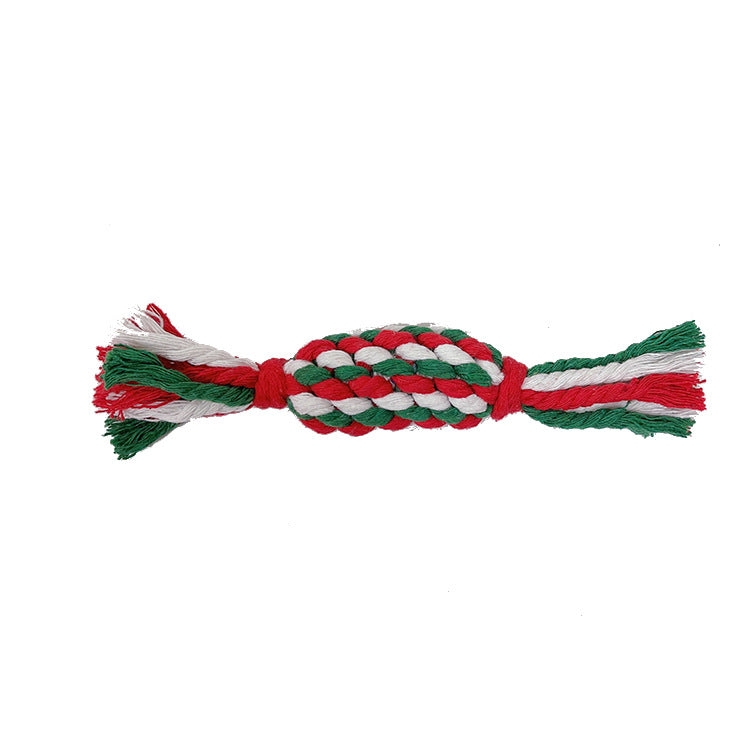 Cotton Dog Rope Toy Christmas Set 5 Pack Festive Chew Toys 4