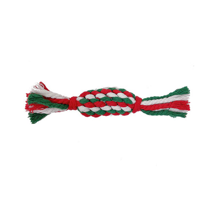 Cotton Dog Rope Toy Christmas Set 5 Pack Festive Chew Toys 4