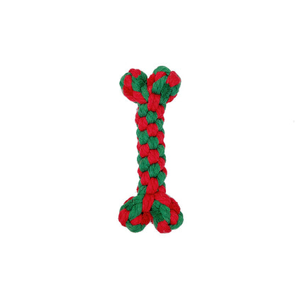 Cotton Dog Rope Toy Christmas Set 5 Pack Festive Chew Toys 3