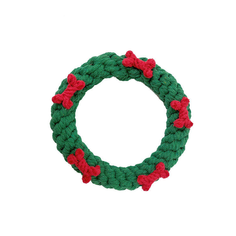 Cotton Dog Rope Toy Christmas Set 5 Pack Festive Chew Toys 2