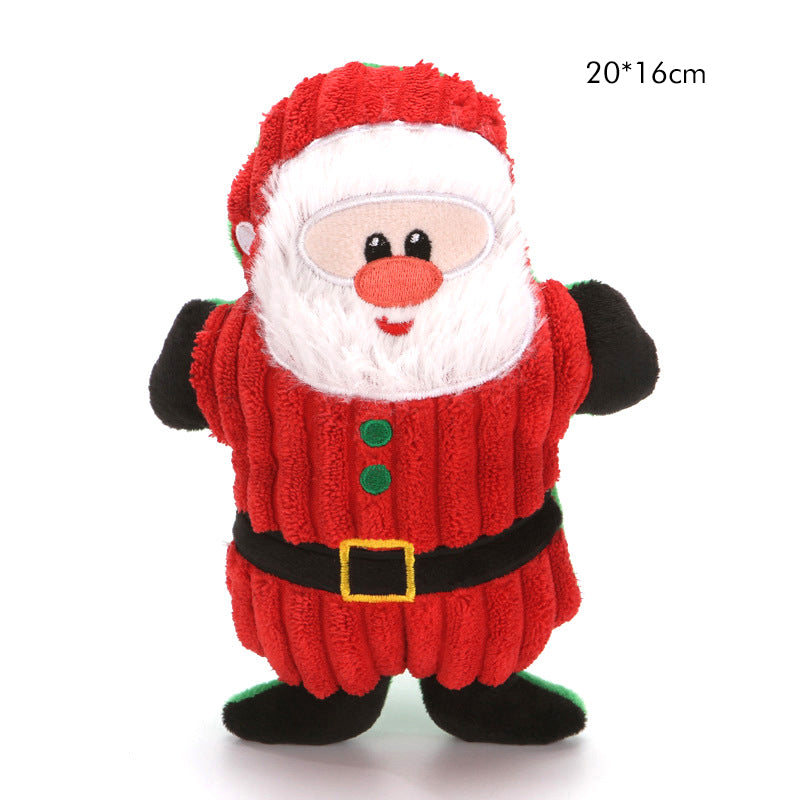Christmas Plush Dog Toy Santa Reindeer Snowflake Bear Squeaker 8