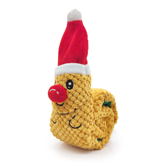 Christmas Plush Dog Puzzle Toy Slow Feeding with Squeaker