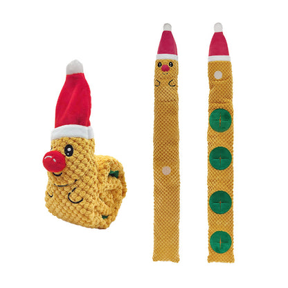 Christmas Plush Dog Puzzle Toy Slow Feeding with Squeaker 6