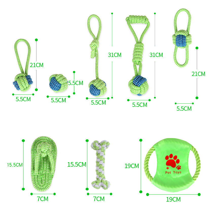 Cotton Dog Rope Toy Set Durable Interactive Tug 7 Pack 2