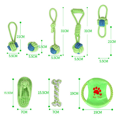 Cotton Dog Rope Toy Set Durable Interactive Tug 7 Pack 2