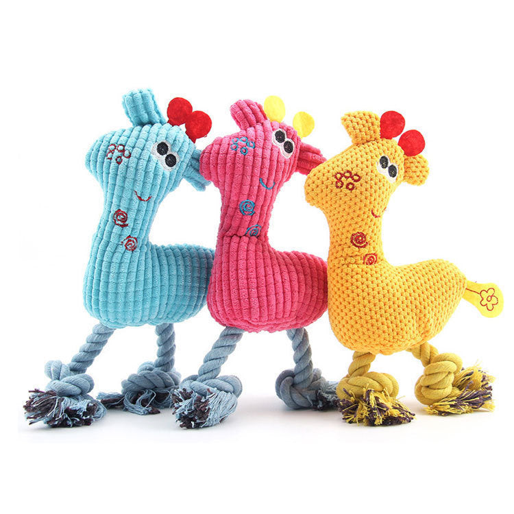 Deer Plush Dog Toy with Squeaker Soft Interactive Toy