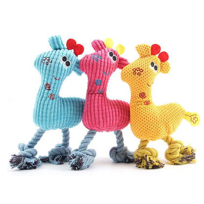 Deer Plush Dog Toy with Squeaker Soft Interactive Toy