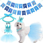 Dog Birthday Party Supplies Set Banner Necklace Hat Skirt