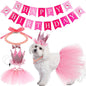 Dog Birthday Party Supplies Set Banner Necklace Hat Skirt