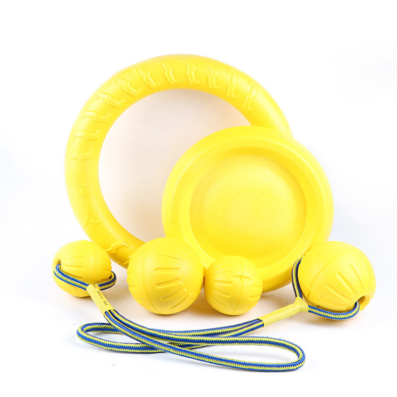 EVA Dog Fetch Toy Set Frisbee Ball Ring Durable