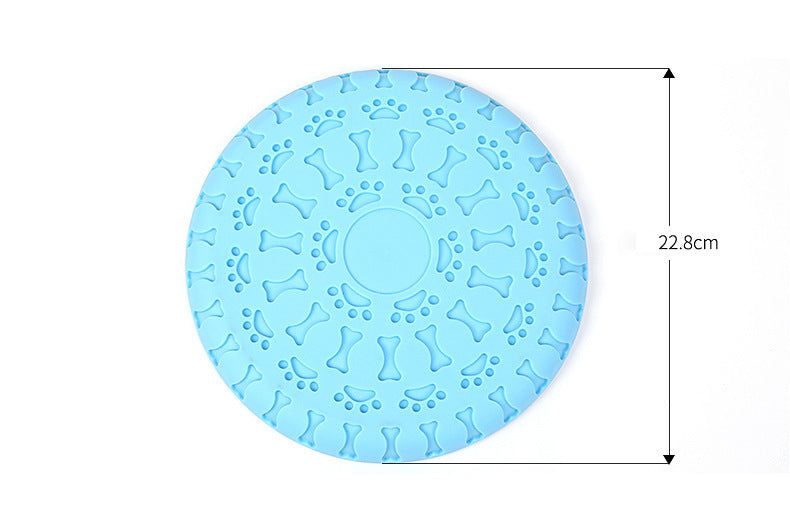 Round TPR Dog Fetch Toy Flying Disc 22.8cm Diameter 5