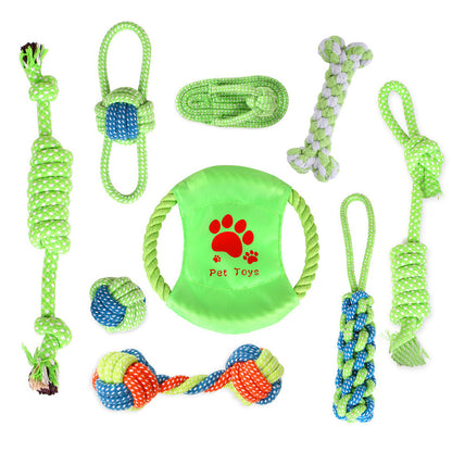 Cotton Dog Rope Toy Set Durable Interactive 9 Pack