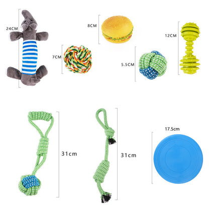 Dog Rope Toy Set with Squeaky Chicken and Chew Toys 7 Pack 2