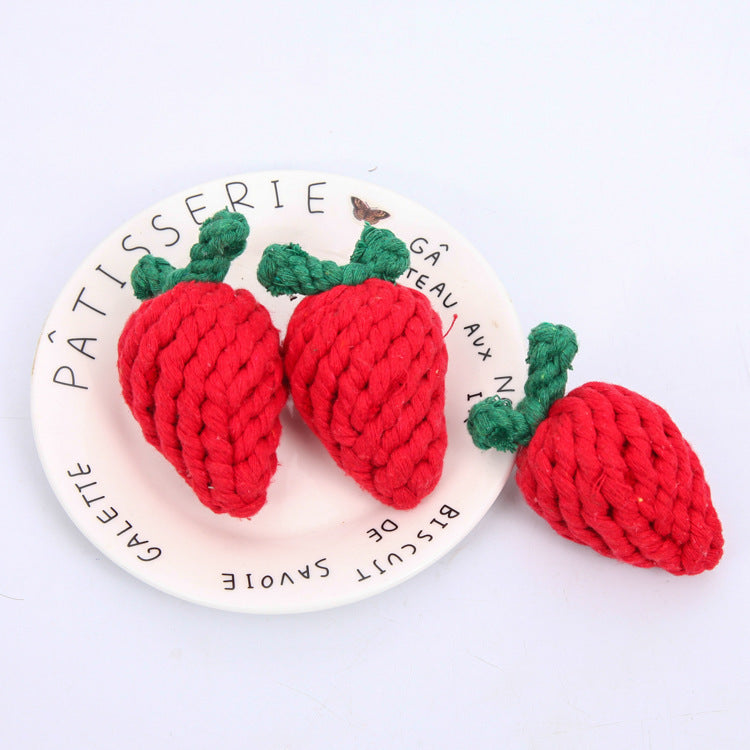 Woven Fruit Dog Rope Toy Cotton Durable 3 Pack 6