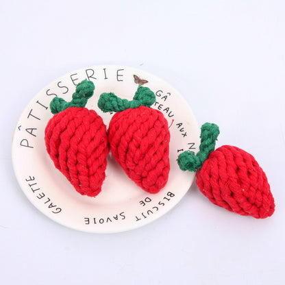 Woven Fruit Dog Rope Toy Cotton Durable 3 Pack 6