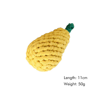 Woven Fruit Dog Rope Toy Cotton Durable 3 Pack 4