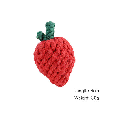 Woven Fruit Dog Rope Toy Cotton Durable 3 Pack 2