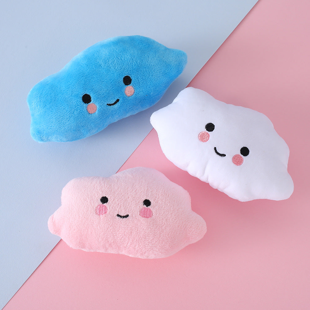 Squeaky Plush Dog Toy Cloud Shape Soft Interactive 3