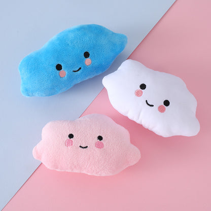 Squeaky Plush Dog Toy Cloud Shape Soft Interactive 3