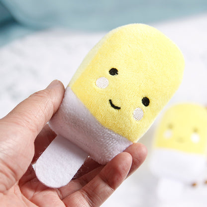 Plush Dog Toy Popsicle Shape Soft Interactive Squeaky 3