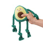 Avocado Plush Dog Toy with Rope Knots Durable Squeaky Toy