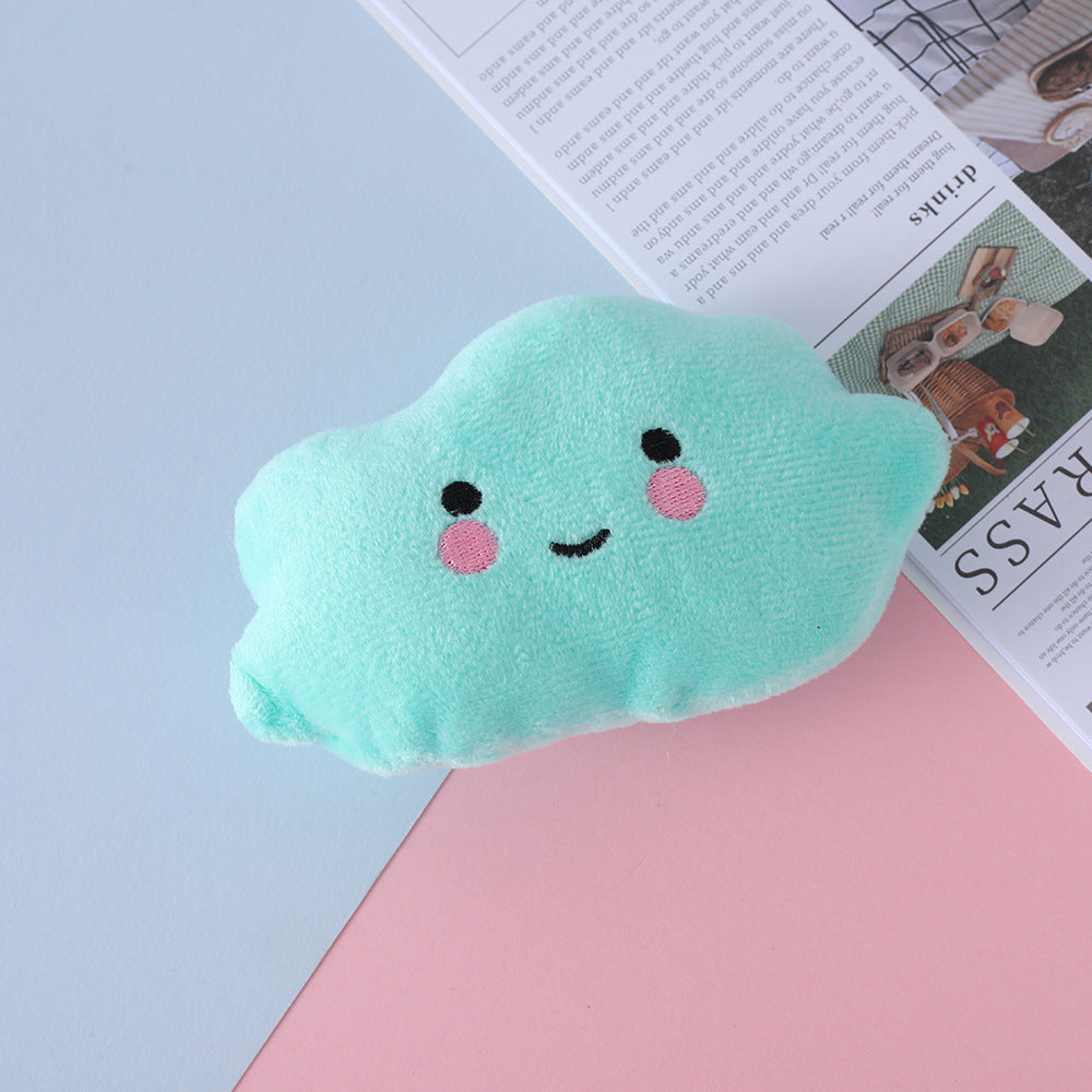 Squeaky Plush Dog Toy Cloud Shape Soft Interactive 7