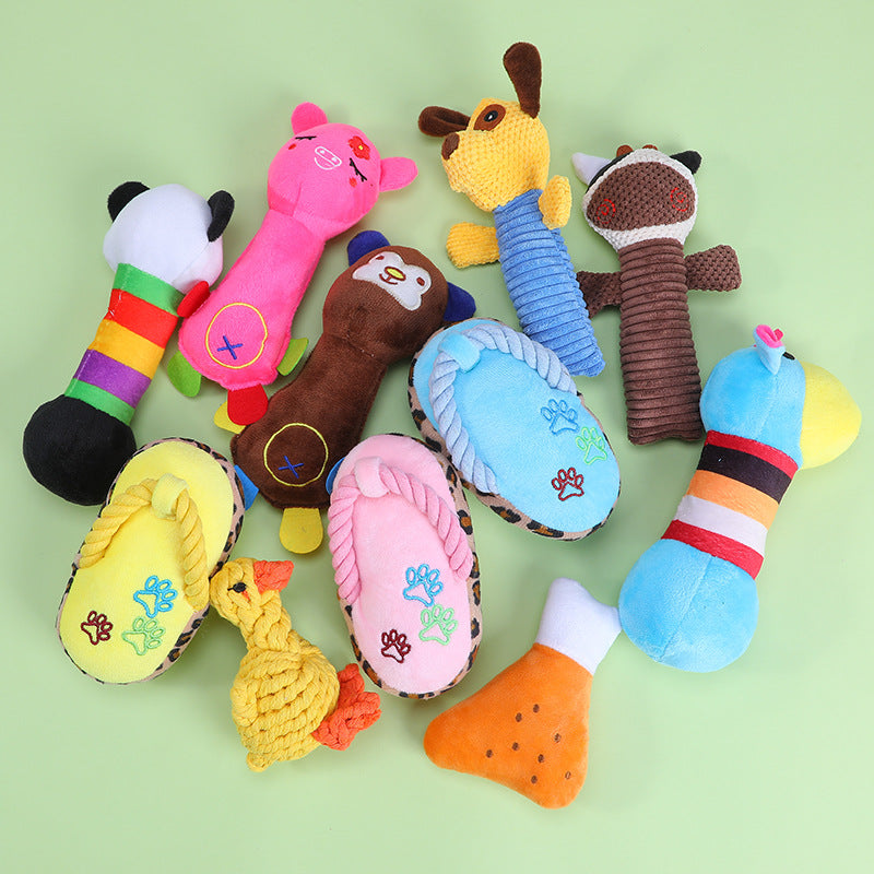Squeaky Plush Dog Toy Soft Durable Interactive 2