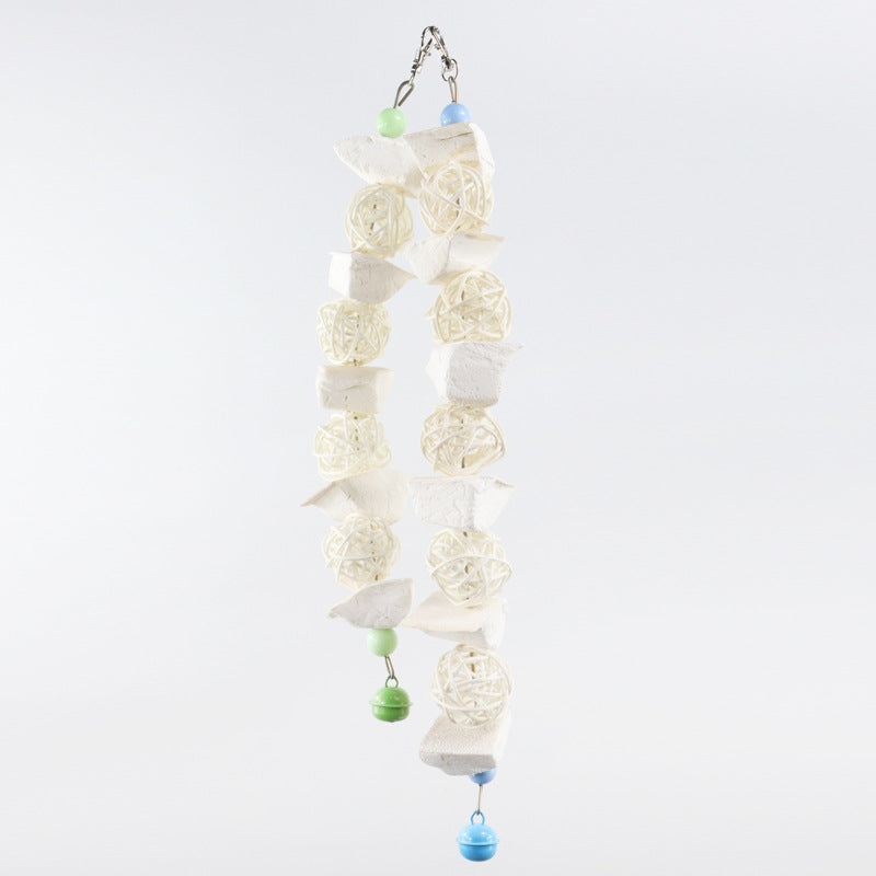 Cuttlebone and Vine Ball Parrot Chew Toy with Bells Small Medium Large 4