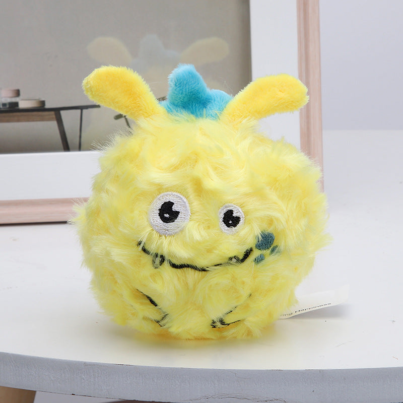 Monster Plush Dog Ball Toy Soft Interactive Squeaky 2