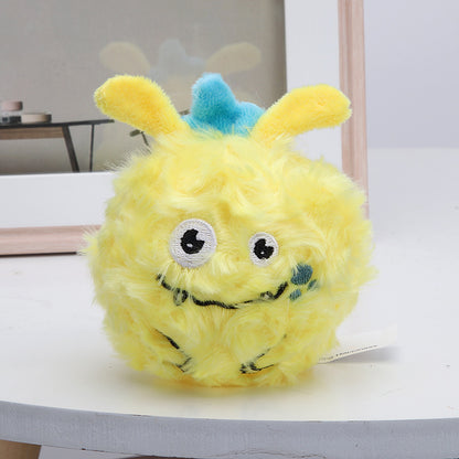 Monster Plush Dog Ball Toy Soft Interactive Squeaky 2