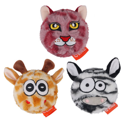 Monster Plush Dog Ball Toy Soft Interactive Squeaky 3