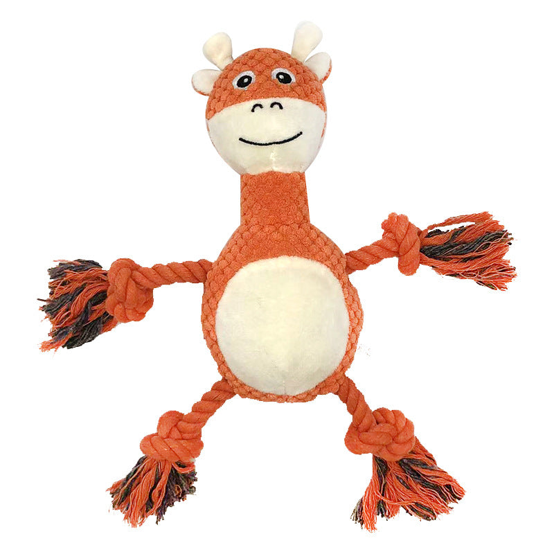 Animal Plush Dog Chew Toy Rope Soft Interactive Plush Toy 8