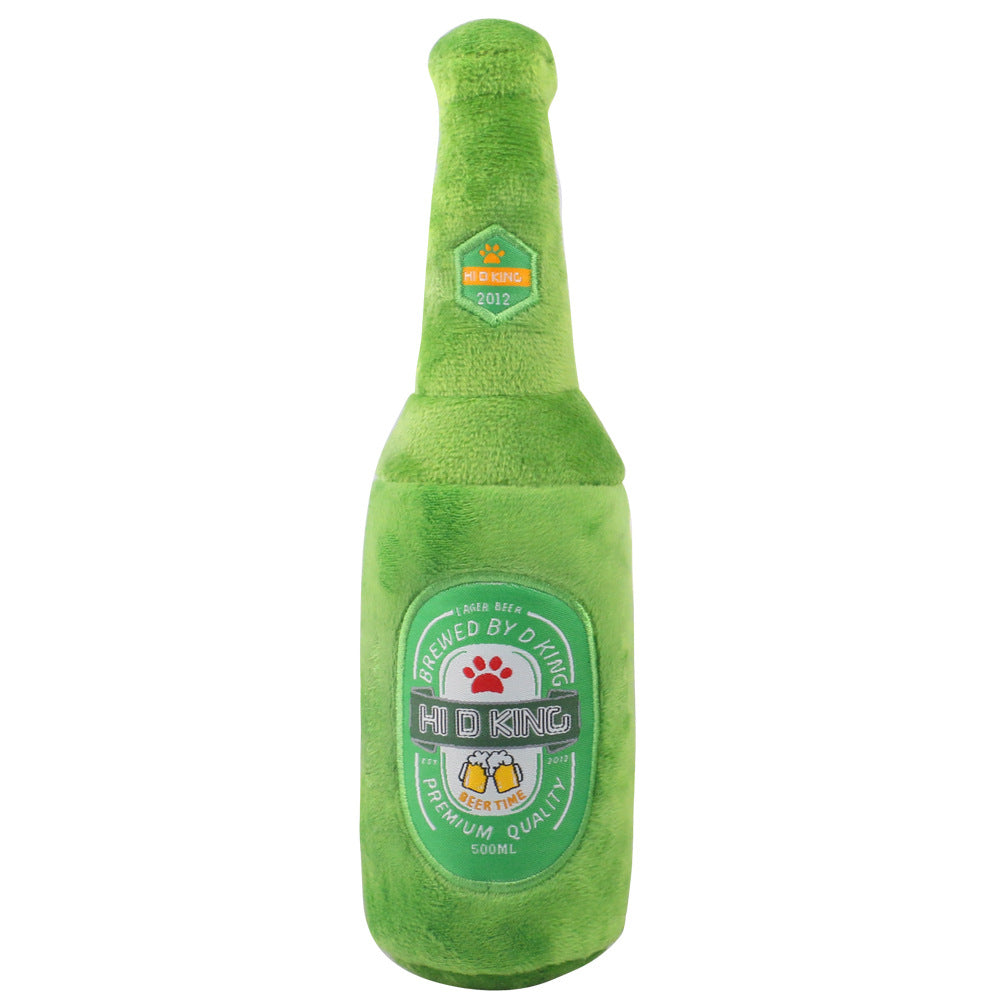 Plush Dog Toy Beer Bottle and Beer Glass Soft Squeaky Toy 7