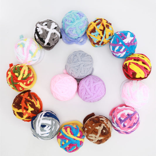 Wool Cat Toy Ball Plush Self-Relieving for Indoor Cats 6cm