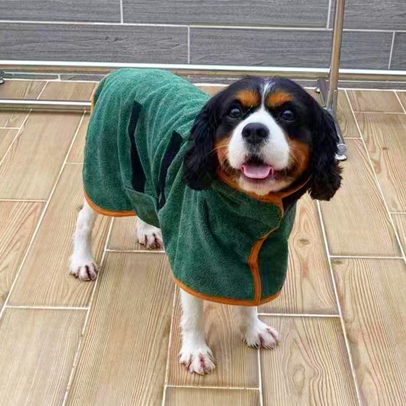 Water Absorbing Dog Bathrobe Quick Drying Microfiber Fabric