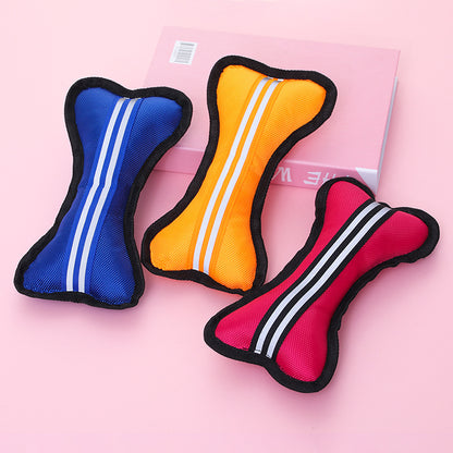 Reflective Bone Dog Toy Squeaky Durable Oxford Cloth