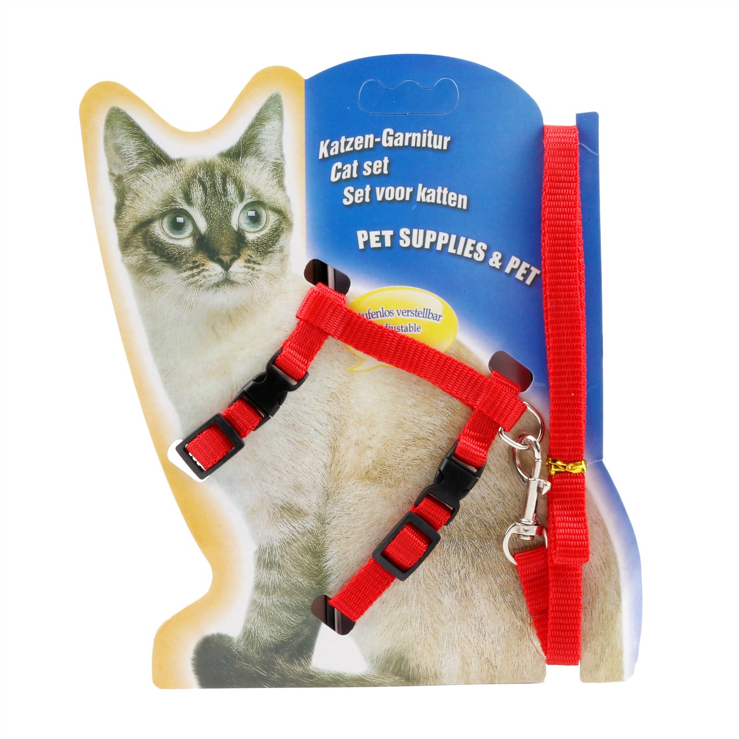 Nylon Cat Traction Rope Adjustable Chest and Neck Size 7