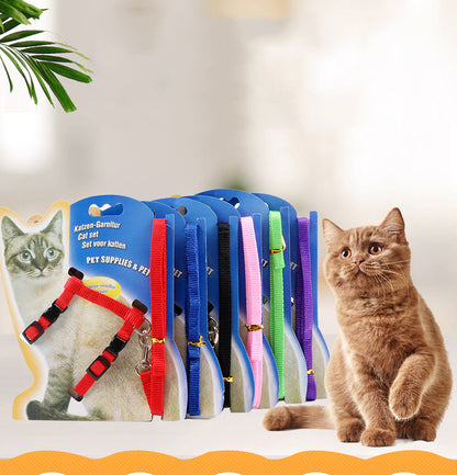 Nylon Cat Traction Rope Adjustable Chest and Neck Size