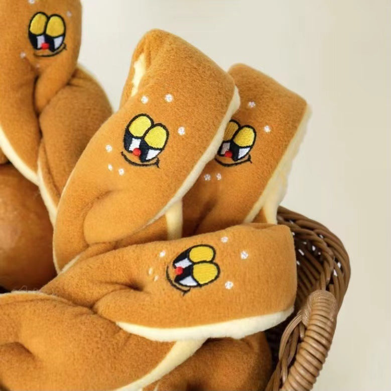 Baguette Plush Dog Toy Soft Interactive Squeaky