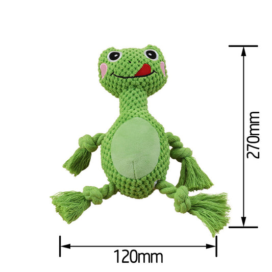 Plush Frog Dog Toy Soft Durable Squeaky Chew Toy