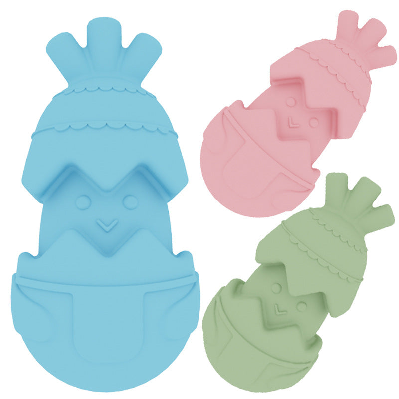 Egg Shaped Rubber Dog Chew Toy Lightweight Durable