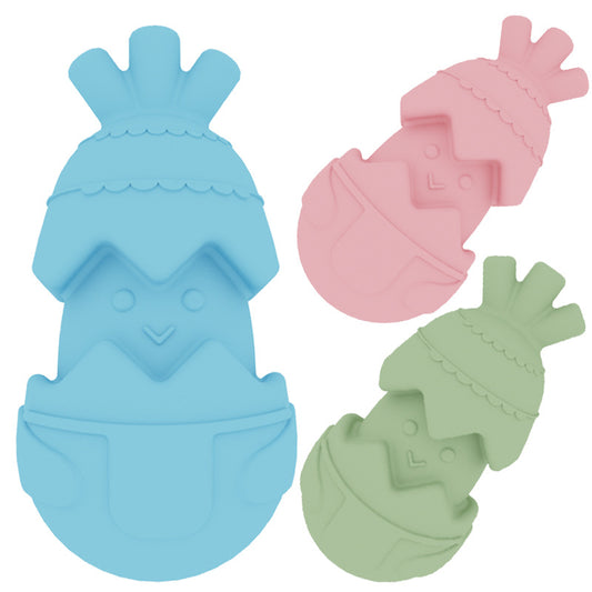Egg Shaped Rubber Dog Chew Toy Lightweight Durable