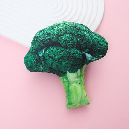 Plush Dog Squeaky Toy Broccoli Shape Soft Interactive 6