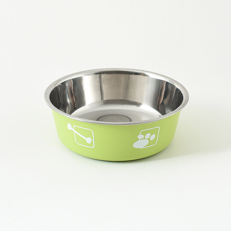 Stainless Steel Dog Bowl Printed Design Multiple Sizes 5