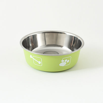 Stainless Steel Dog Bowl Printed Design Multiple Sizes 5