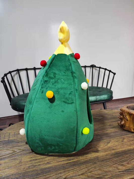 Cloth Dog Bed Christmas Tree Shape Soft Cozy Small Medium Large