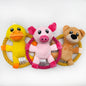 Plush Dog Toy with Cotton Rope Squeaky Pig Duck Bear