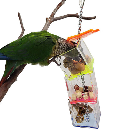 Acrylic Parrot Foraging Toy Hanging Bird Cage Accessory 2