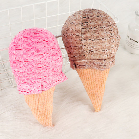 Crystal Soft Cone Cake Plush Dog Chew Toy